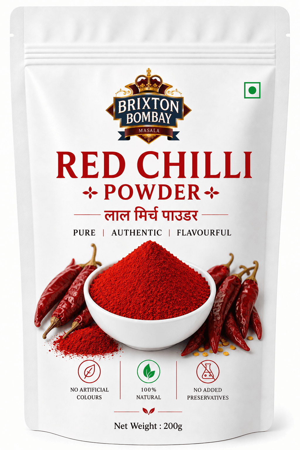 Red Chilli Powder (लाल मिर्च पाउडर) - 200g - Image 1
